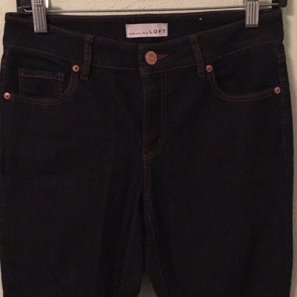 LOFT curvy skinny dark wash jeans